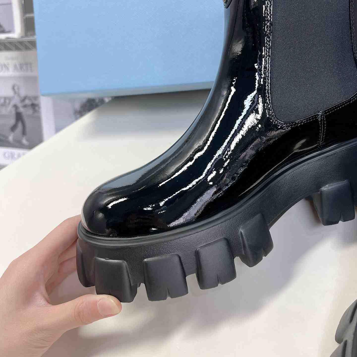 Prada Monolith Ankle Boots - DesignerGu