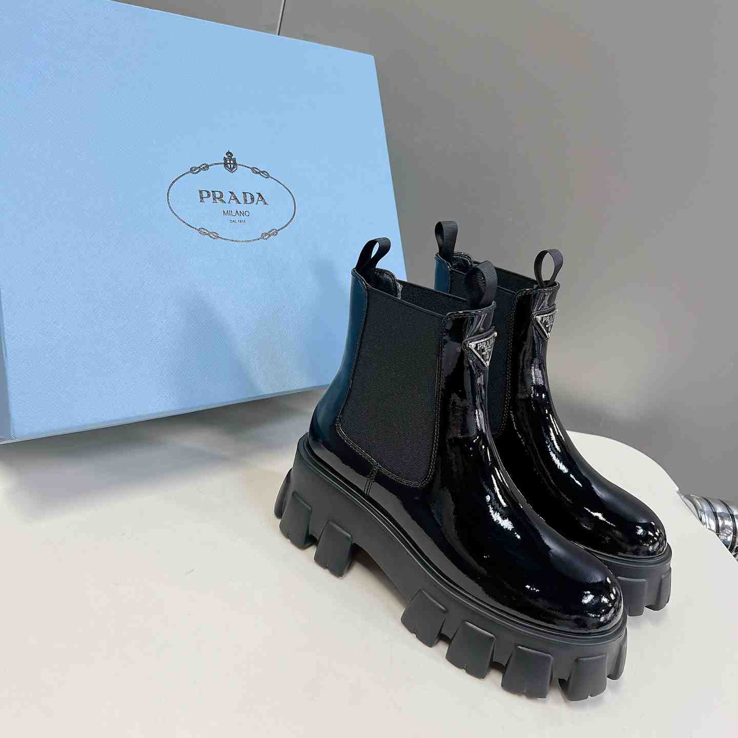 Prada Monolith Ankle Boots - DesignerGu