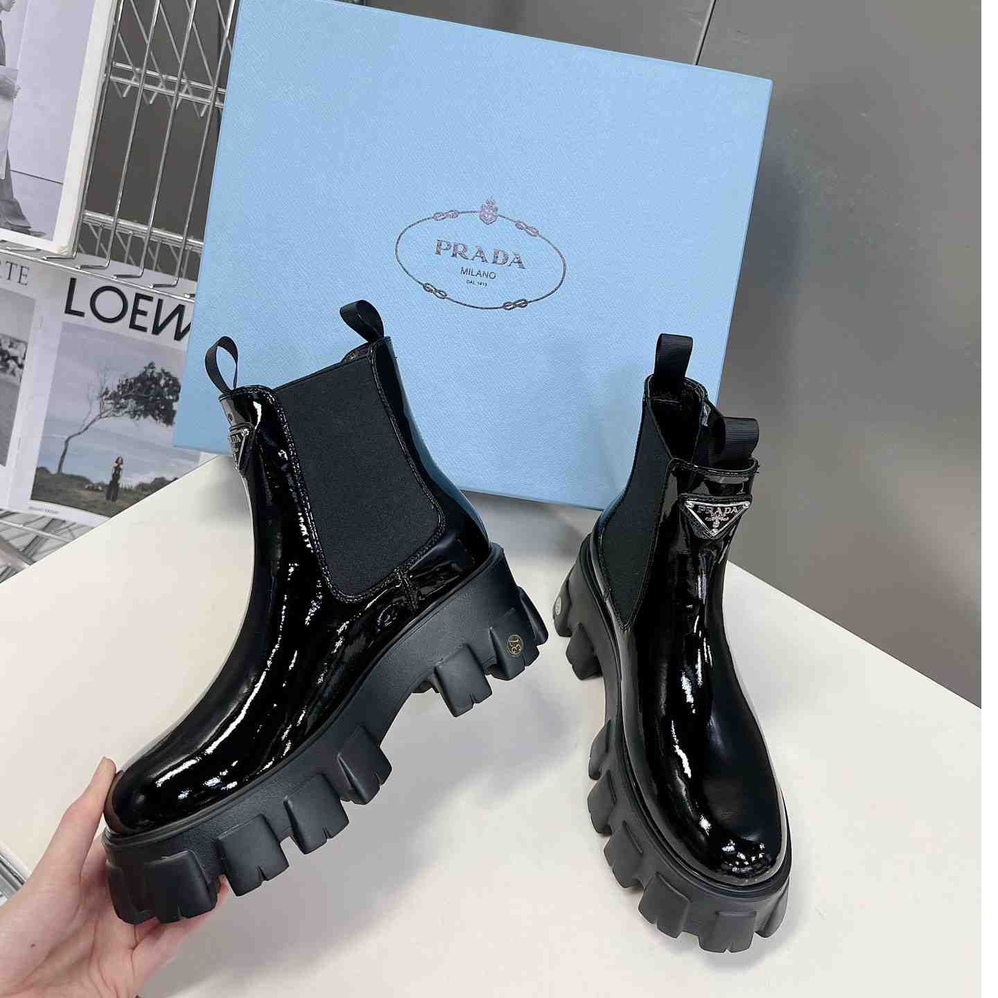 Prada Monolith Ankle Boots - DesignerGu