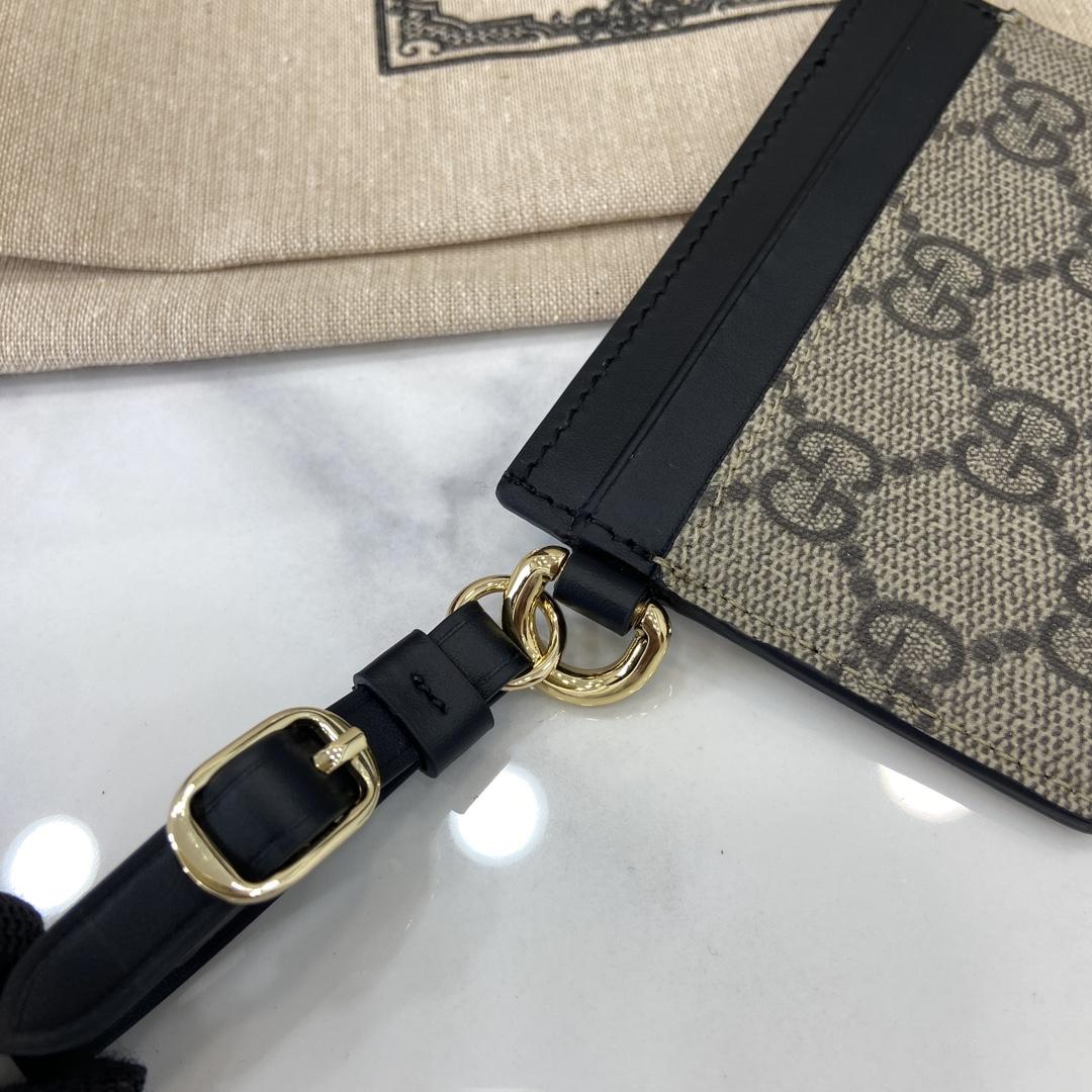 Gucci GG Emblem Card Case With Strap - DesignerGu