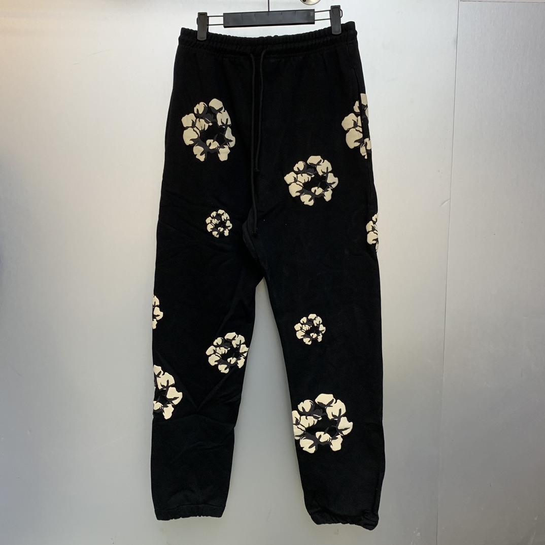 Denim Tears Cactus Tears Wreath Sweatpants Black - DesignerGu