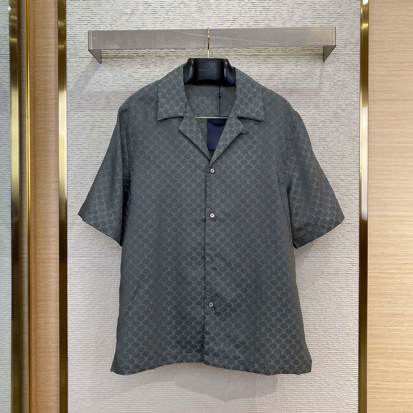 Louis Vuitton Short-Sleeved Jacquard Silk-Blend Shirt    - DesignerGu