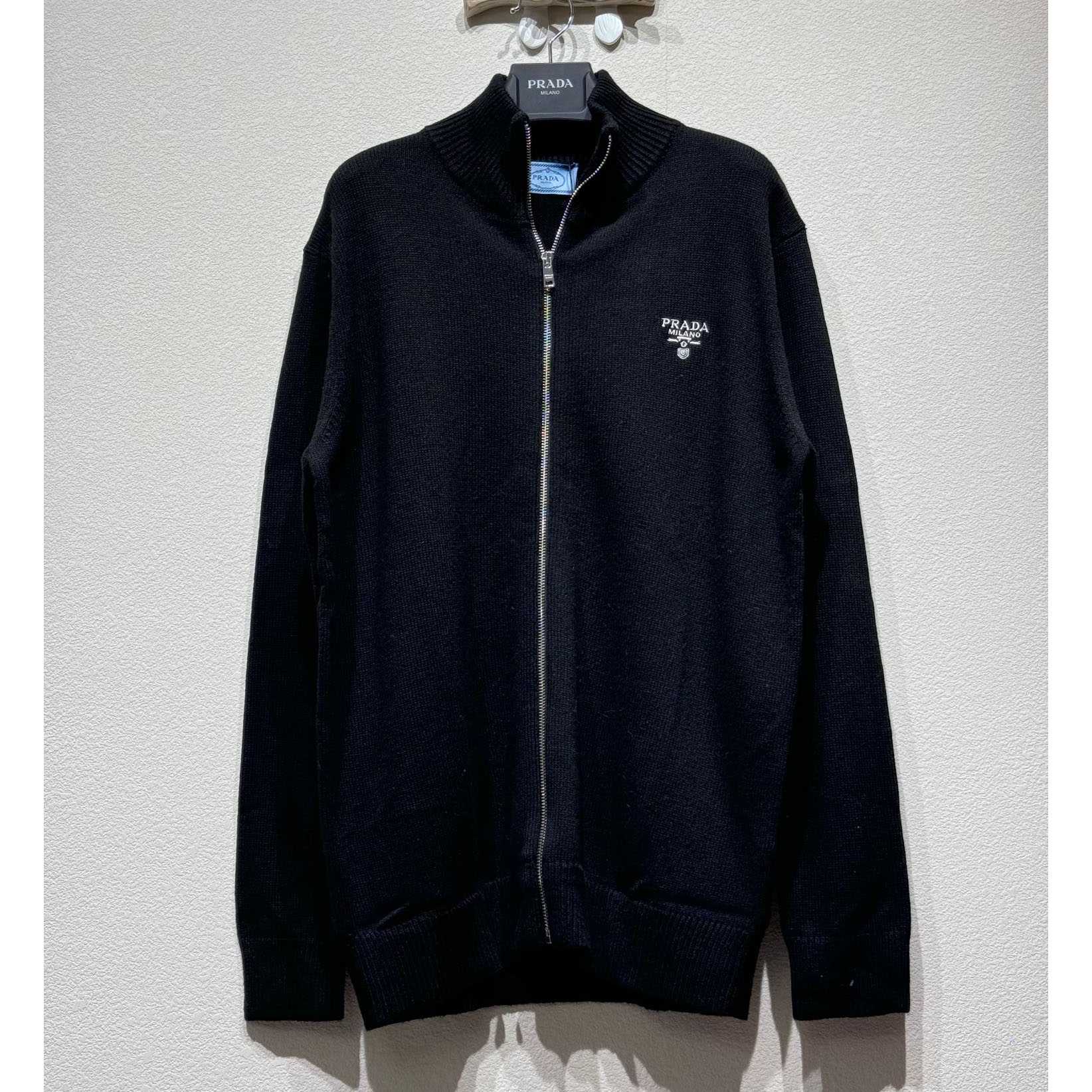 Prada Logo-embroidered Cashmere Cardigan - DesignerGu