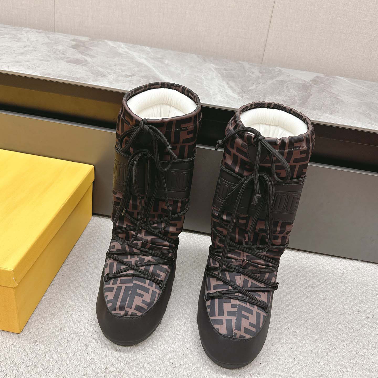 Fendi FF Motif Moon Boots - DesignerGu