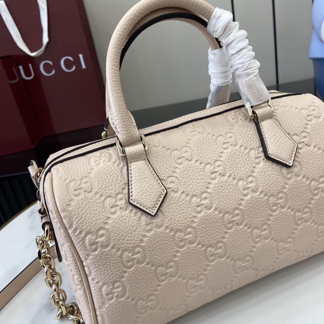 Gucci GG Emblem Small Top Handle Bag - DesignerGu