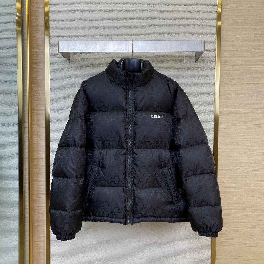 Celine Down Jacket In Triomphe Nylon Jacquard  - DesignerGu