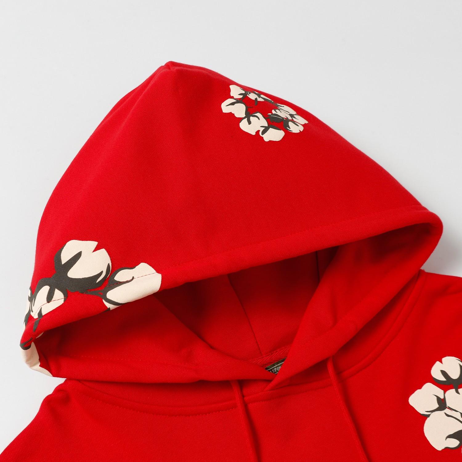 Denim Tears Cactus Tears Wreath Hoodie Red - DesignerGu