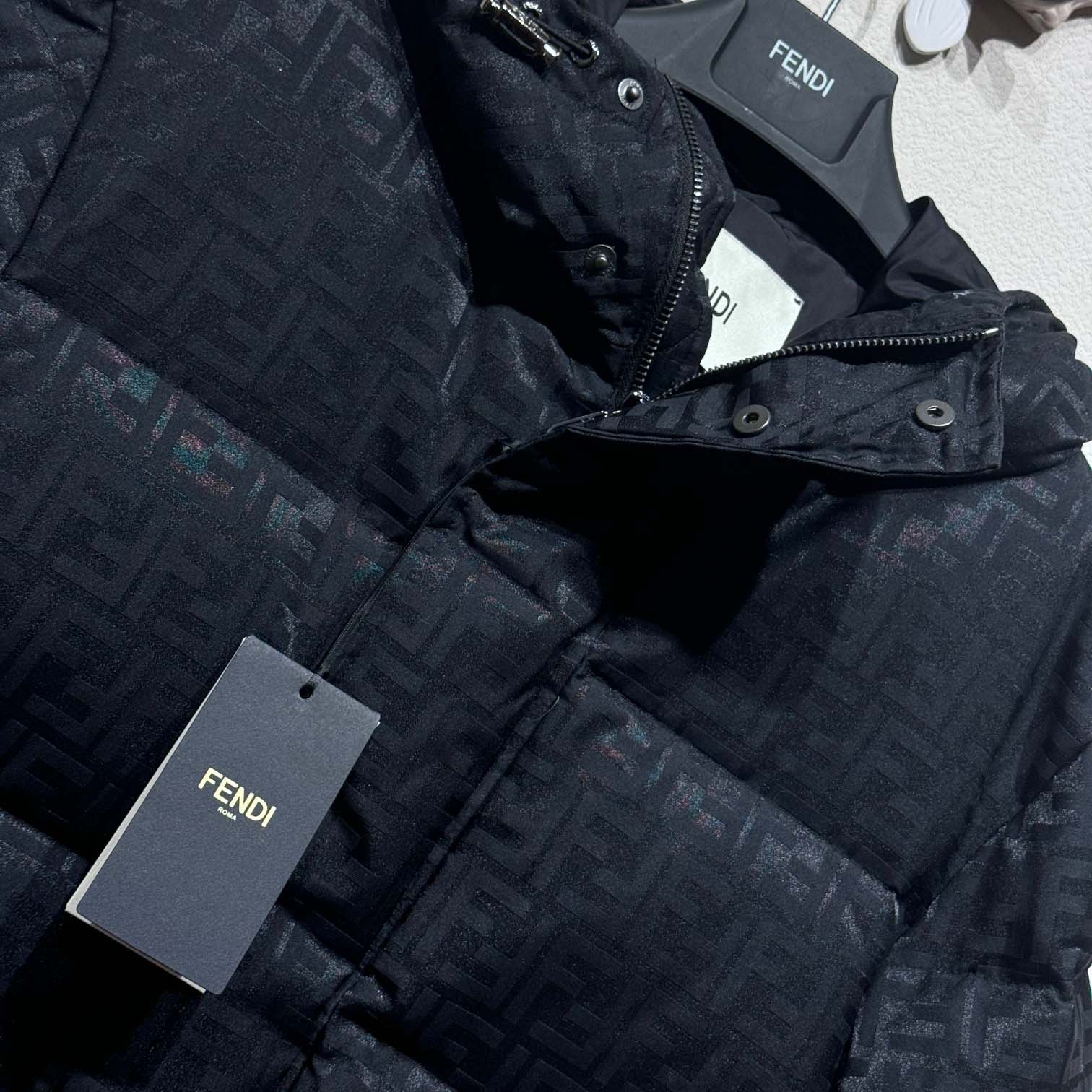 Fendi Black FF Nylon Down Jacket - DesignerGu