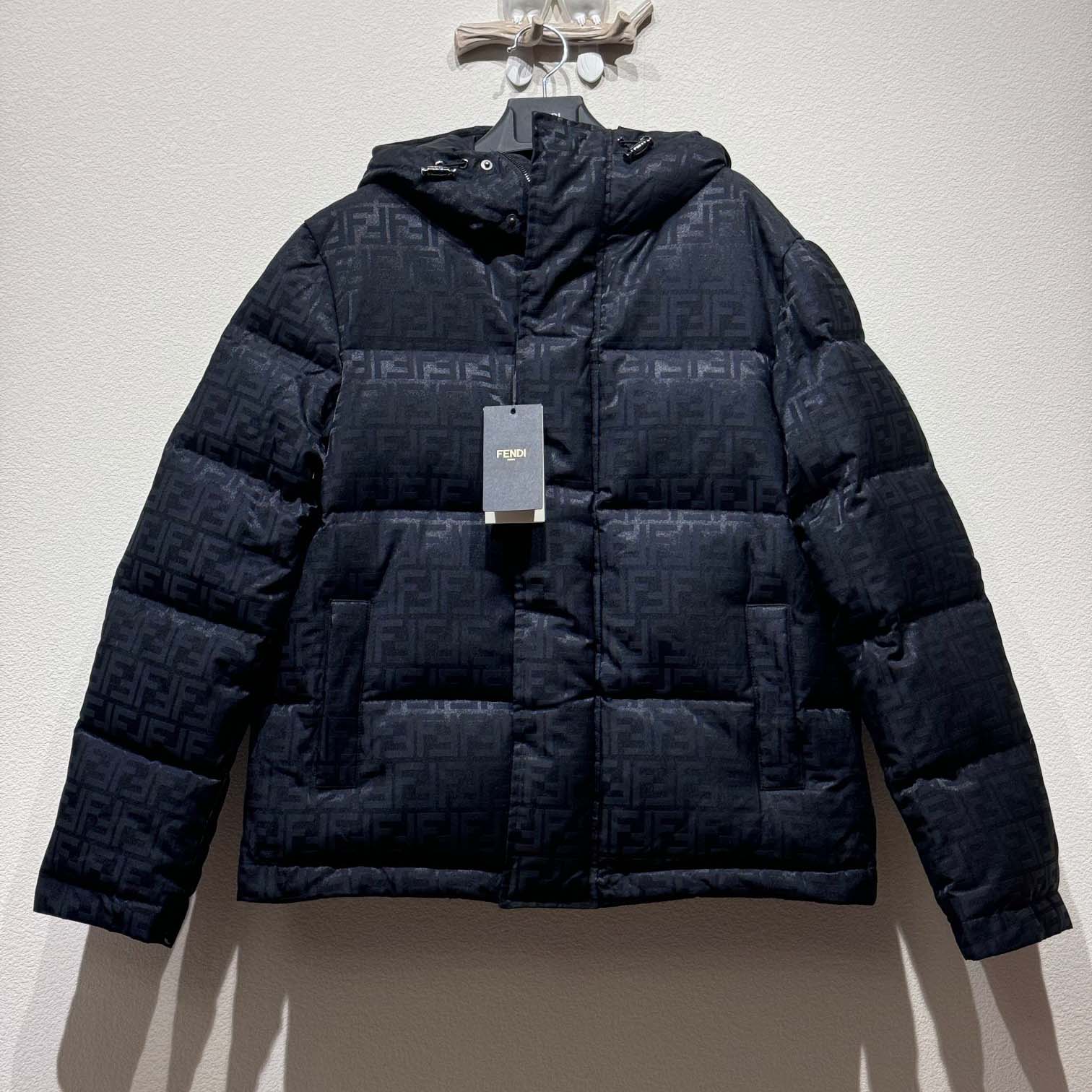 Fendi Black FF Nylon Down Jacket - DesignerGu