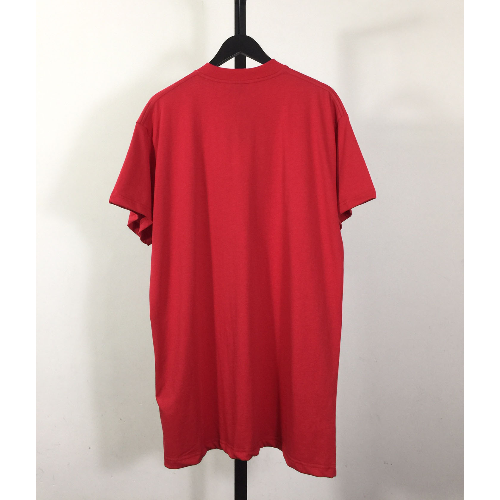 Balenciaga Red White Paris Logo Printed Cotton T-shirt - DesignerGu