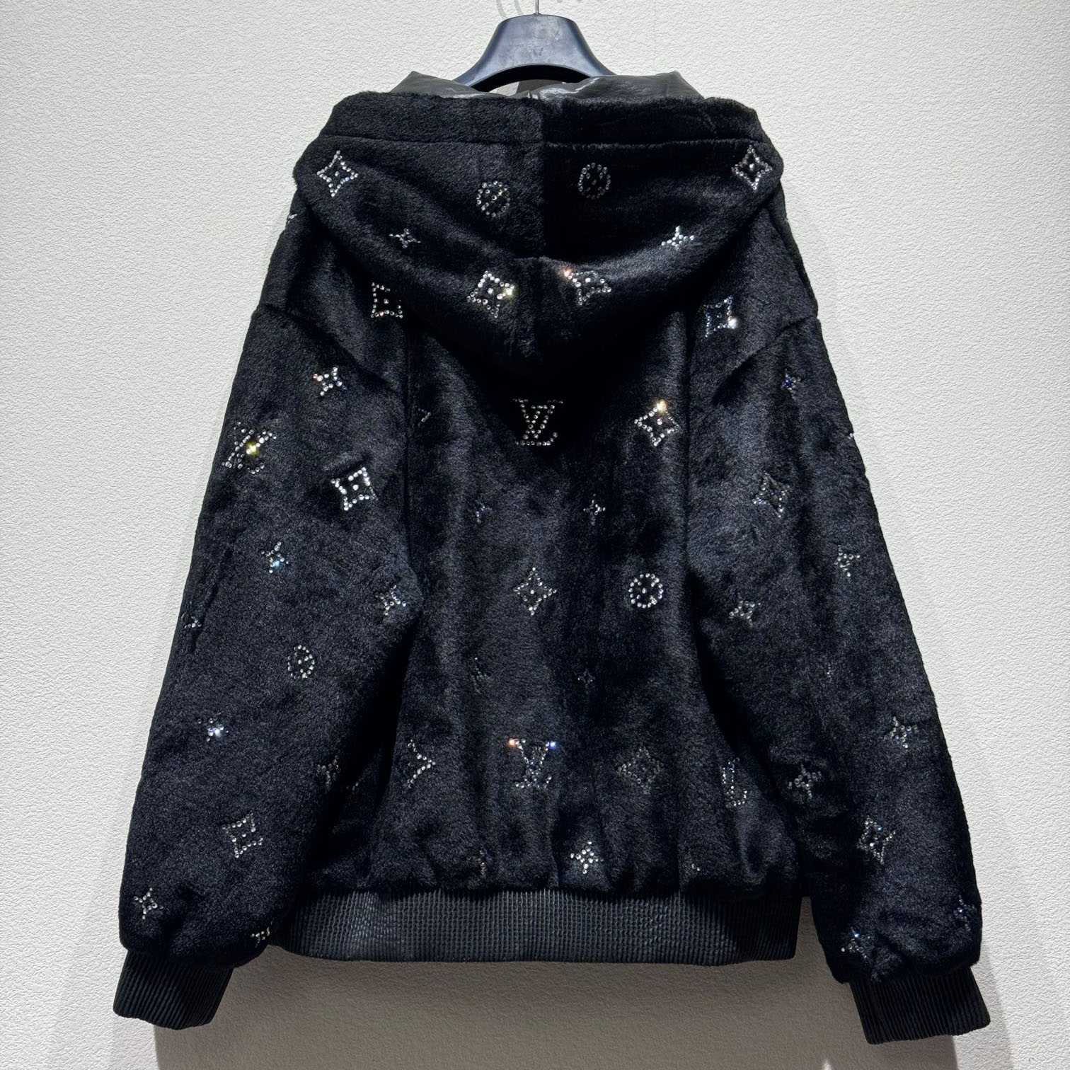 Louis Vuitton MNG Embellished Shearling Hoodie - DesignerGu