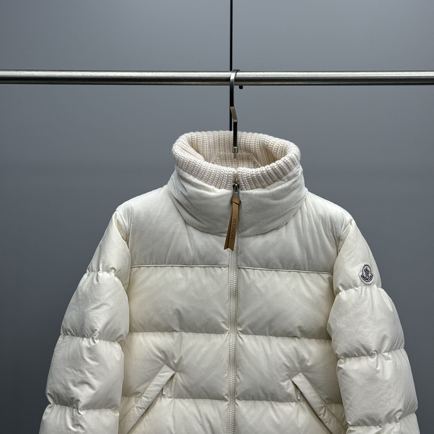 Moncler Auffrique  Velvet-trimmed Down Jacket - DesignerGu