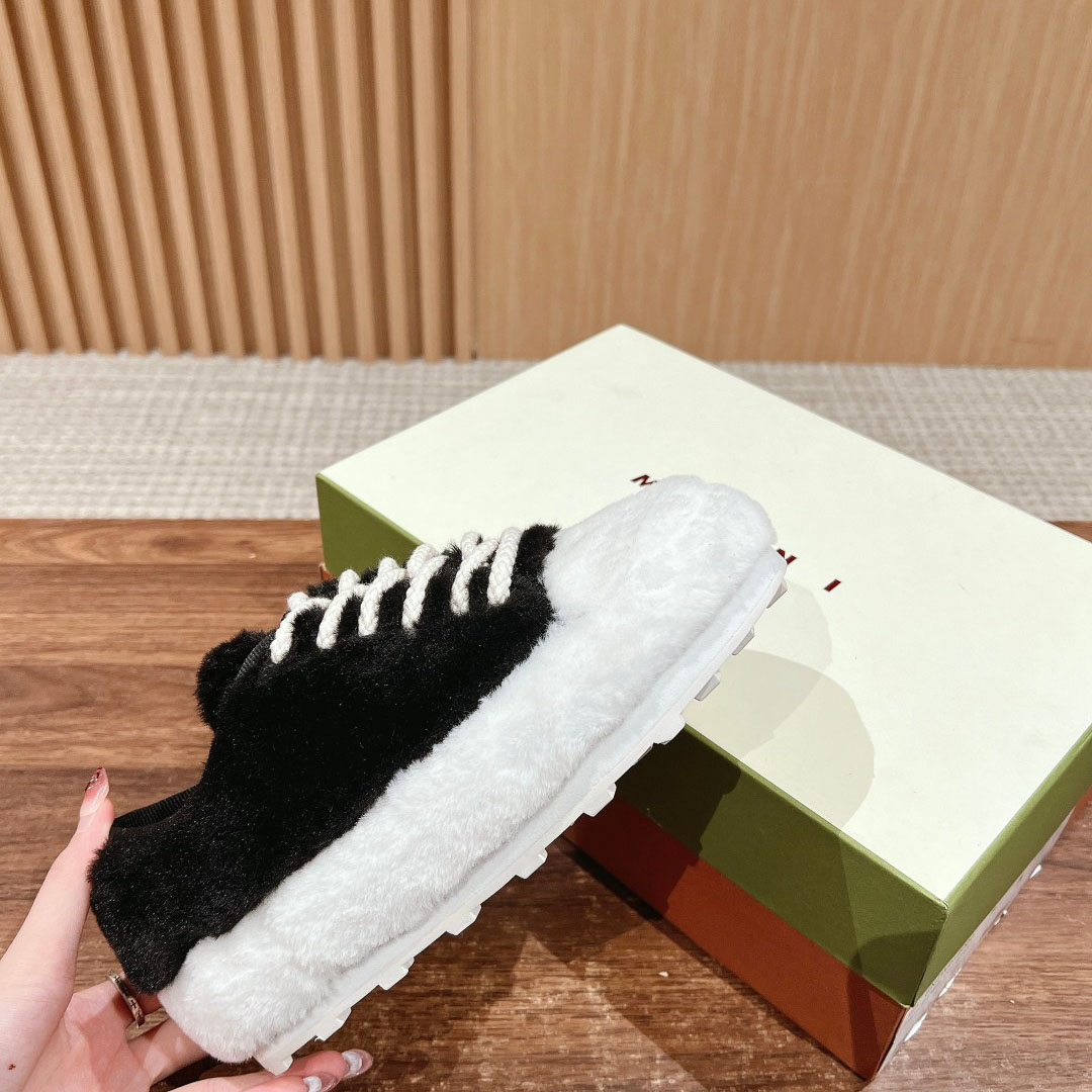 Marni Black Teddy Tennis Sneaker - DesignerGu