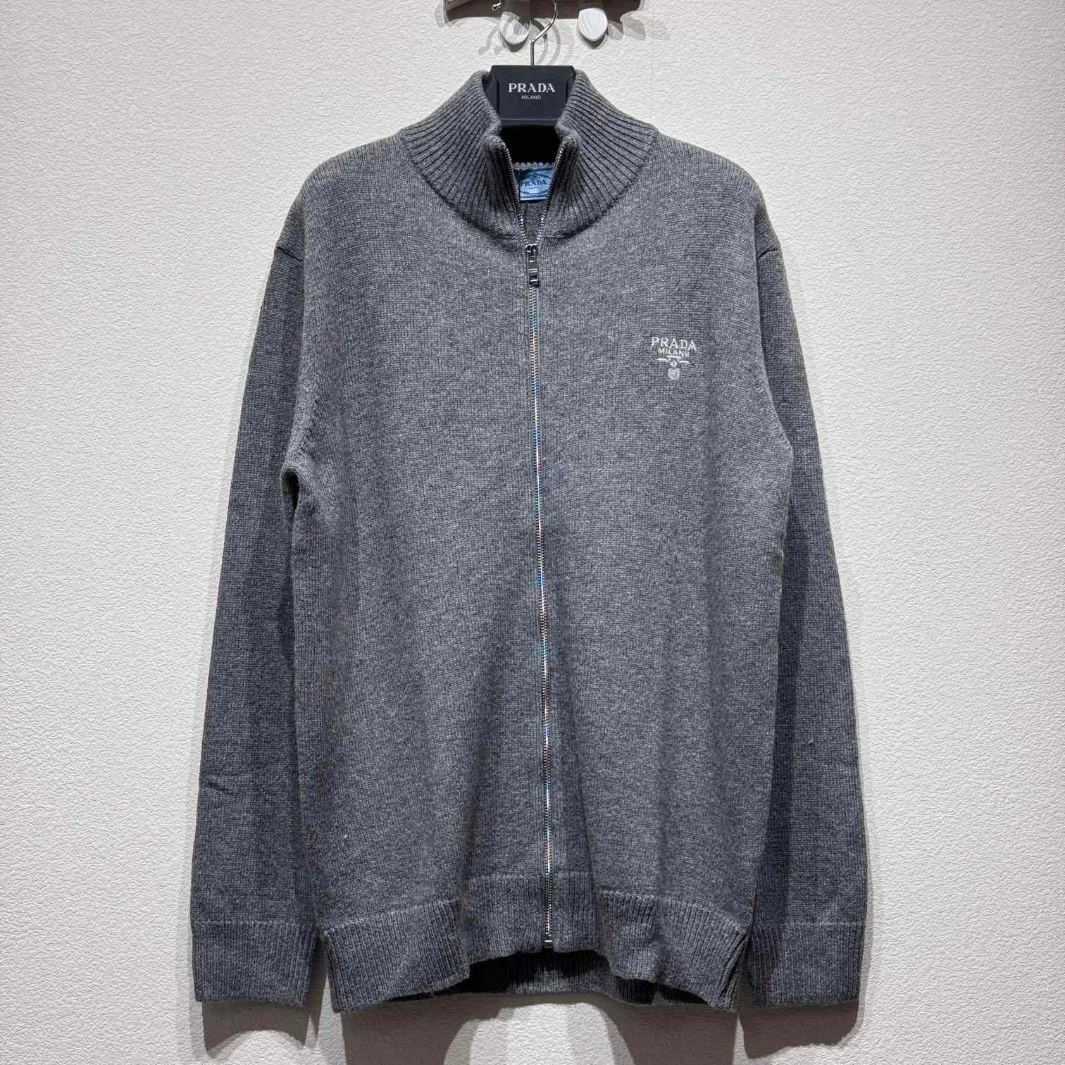 Prada Logo-embroidered Cashmere Cardigan - DesignerGu