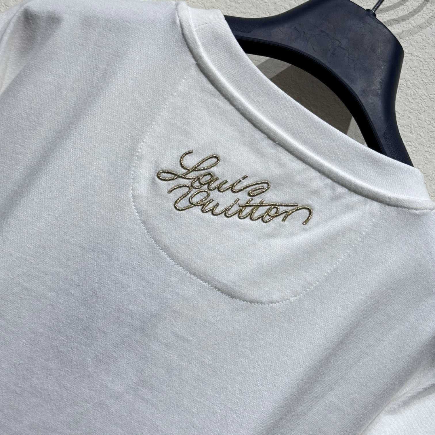 Louis Vuitton Embellished Cotton T-Shirt  1AGJZO - DesignerGu