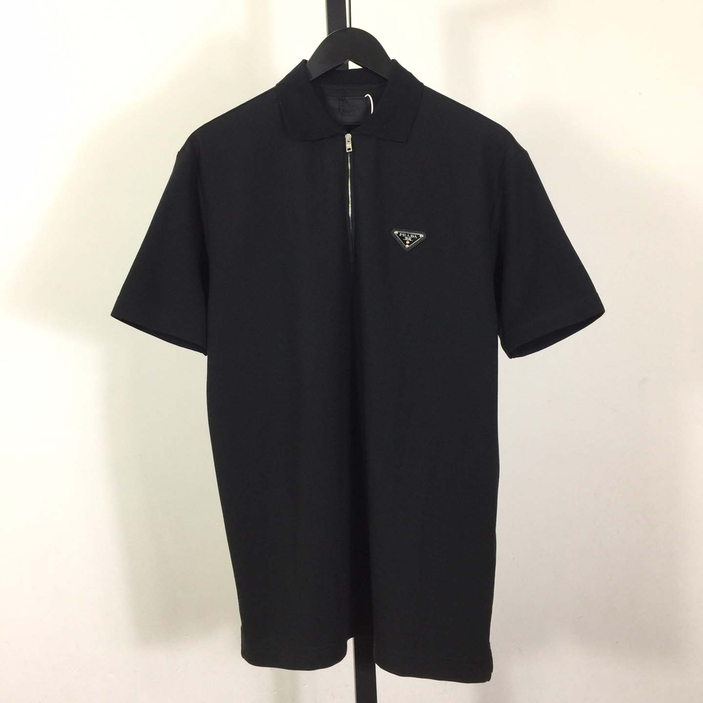 Prada Triangle-logo Cotton Polo Shirt - DesignerGu