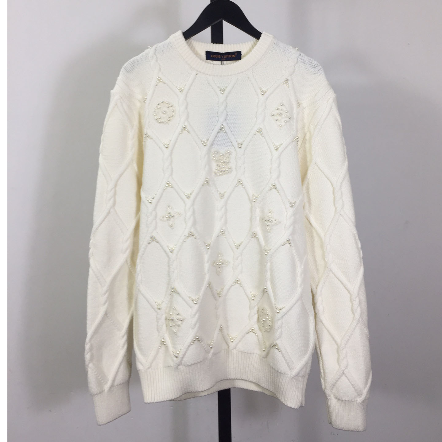 Louis Vuitton Embellished Cable Knit Wool Blend Pullover - DesignerGu