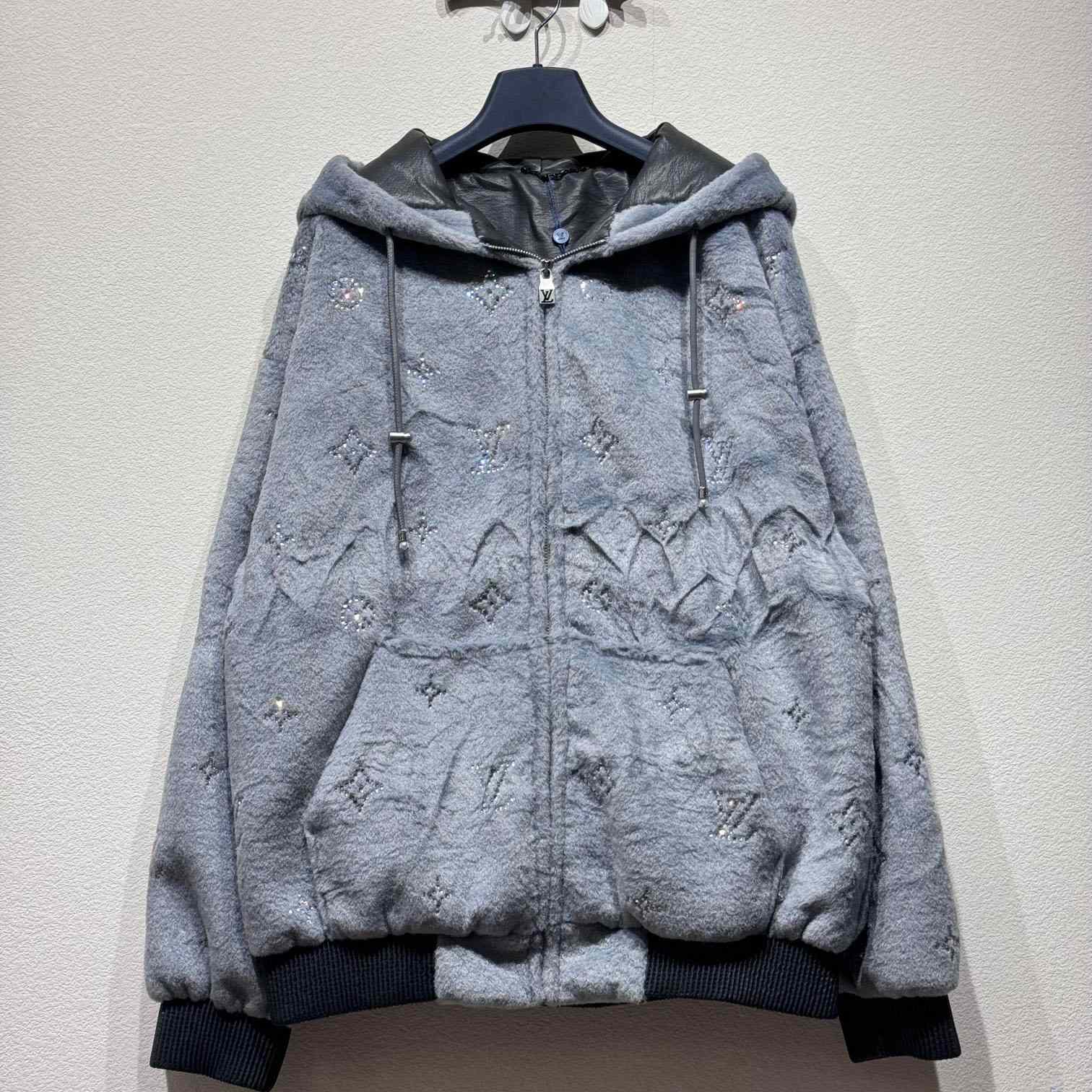 Louis Vuitton MNG Embellished Shearling Hoodie - DesignerGu