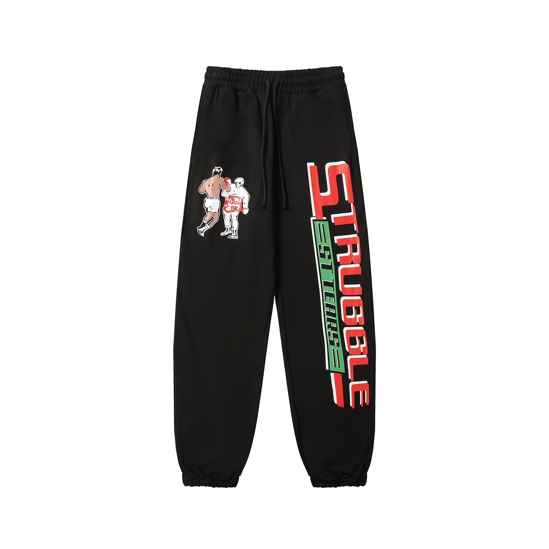 Saint Micheal x Denim tears Struggle Sweatpants 'Black' - DesignerGu