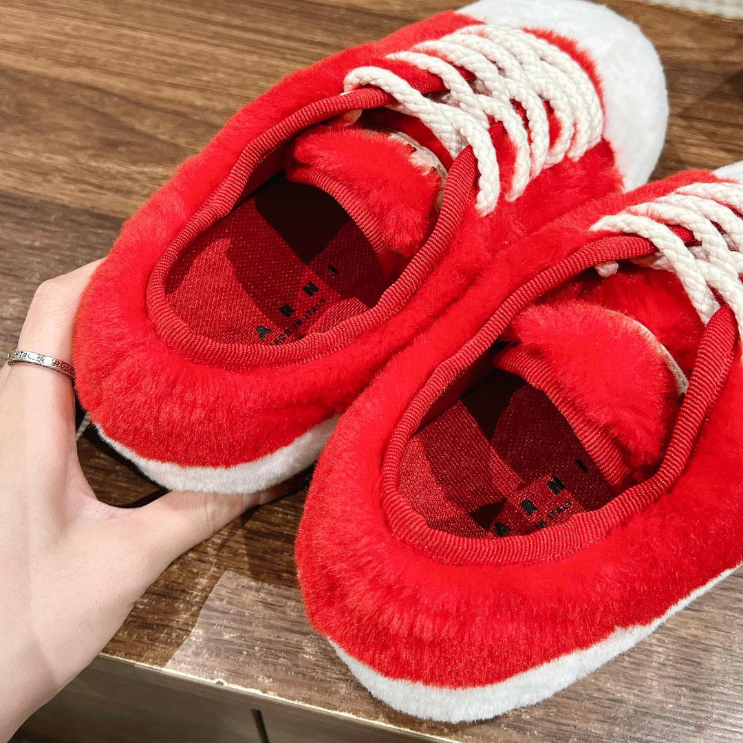 Marni Red Teddy Tennis Sneaker - DesignerGu