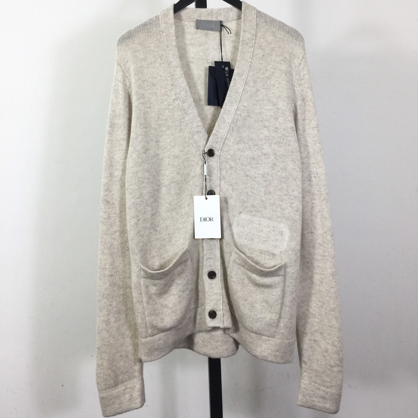 Dior Embroidered Logo Cashmere Cardigan - DesignerGu