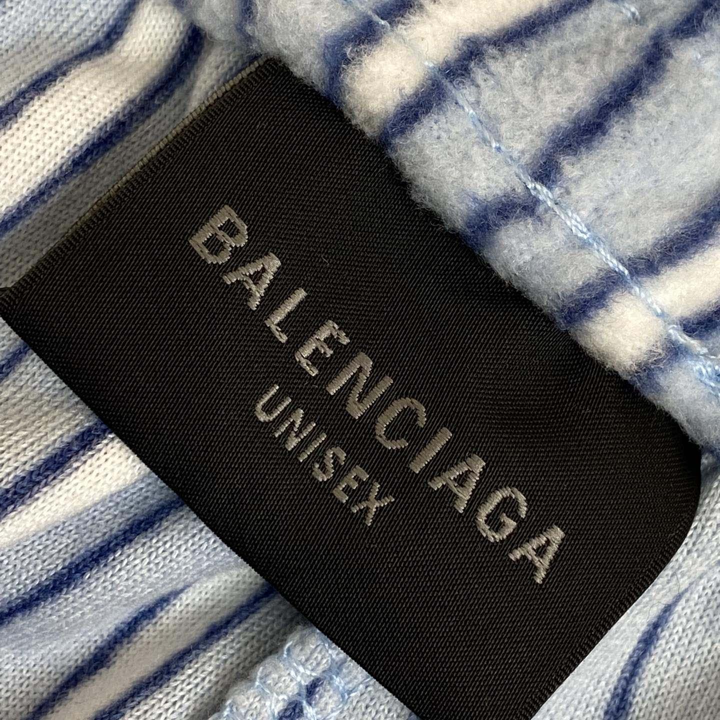 Balenciaga Wide-Leg Striped Fleece Drawstring Pyjama Trousers - DesignerGu