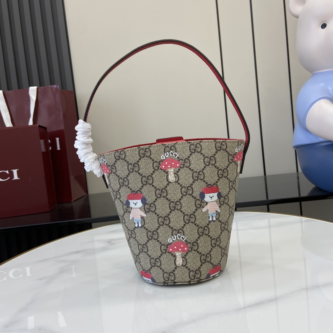 Gucci Children's Printed GG Bucket Bag  - DesignerGu