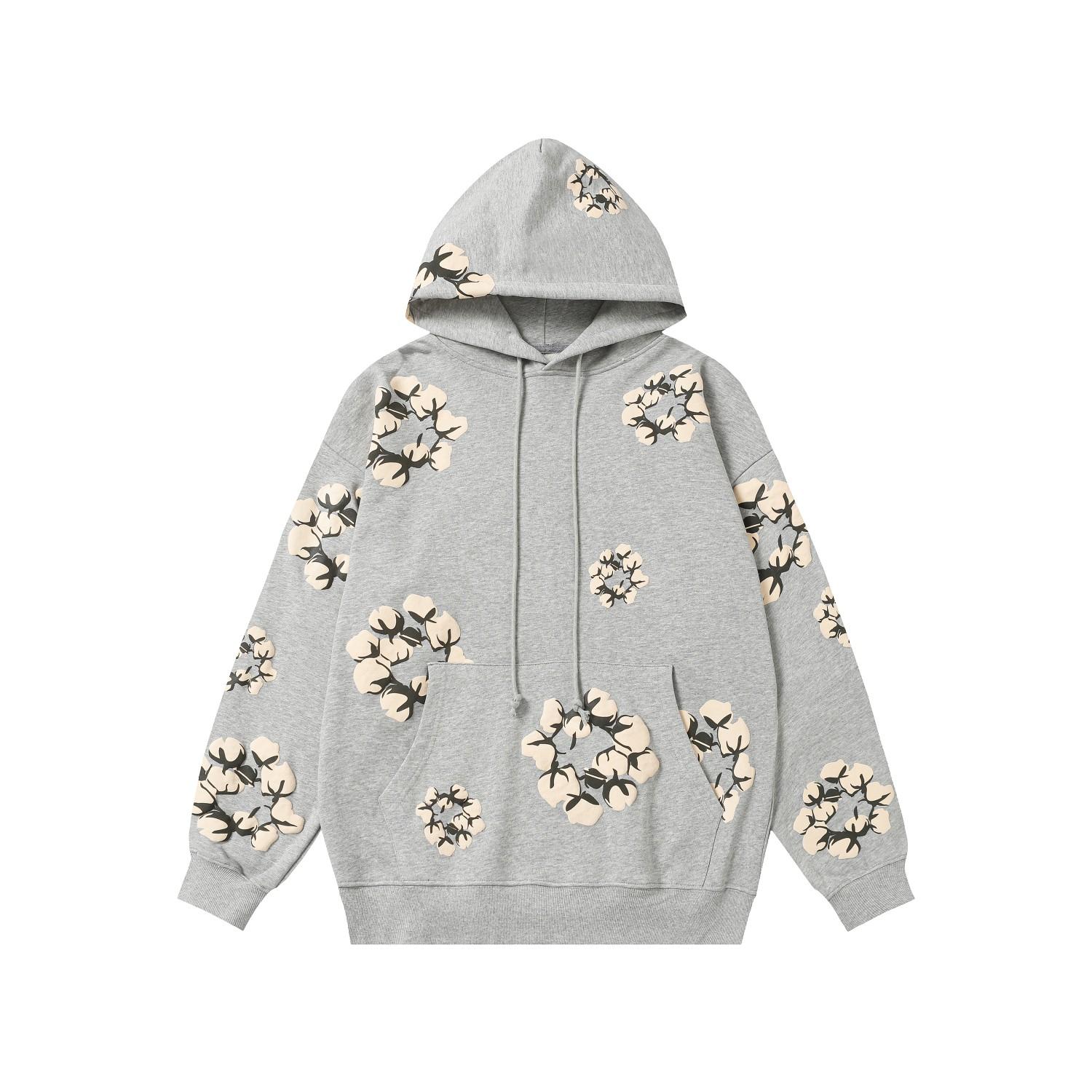 Denim Tears Cactus Tears Wreath Hoodie Grey - DesignerGu