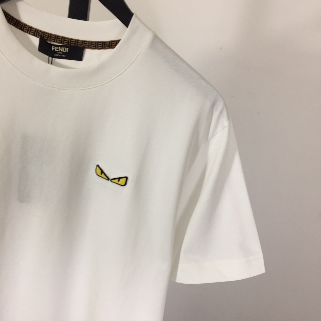 Fendi White Cotton Fendilicious T-shirt - DesignerGu