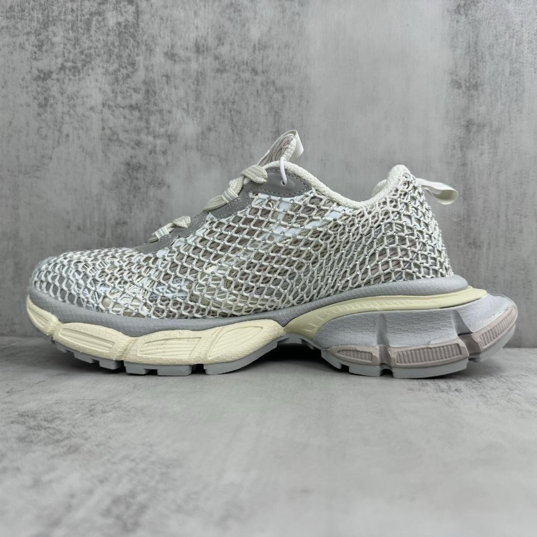 Balenciaga 3XL Fishnet Sneaker In Eggshell And Crystal Mesh - DesignerGu