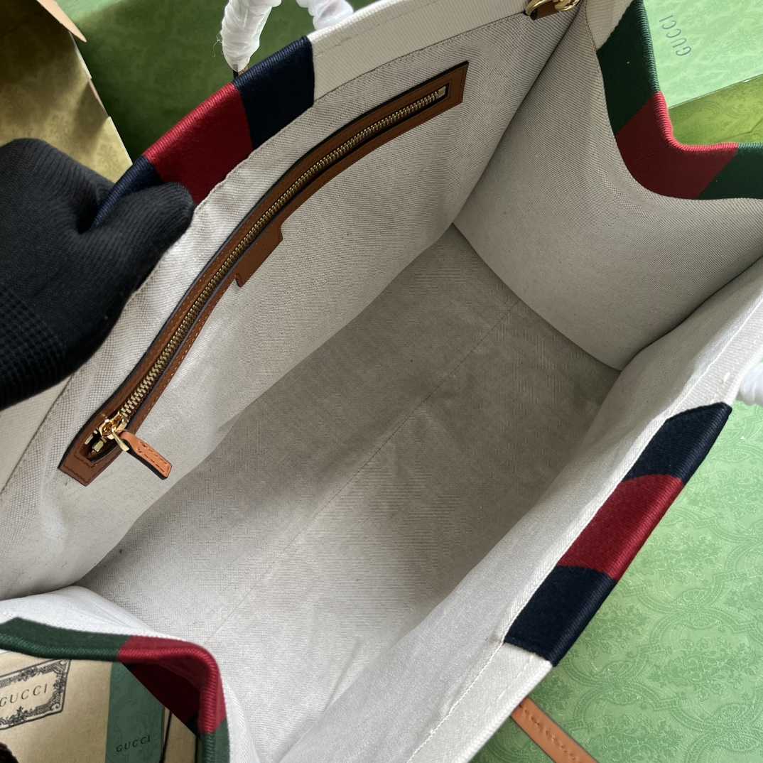 Gucci Interlocking G Large Canvas Tote Bag   44-35-22.5cm - DesignerGu