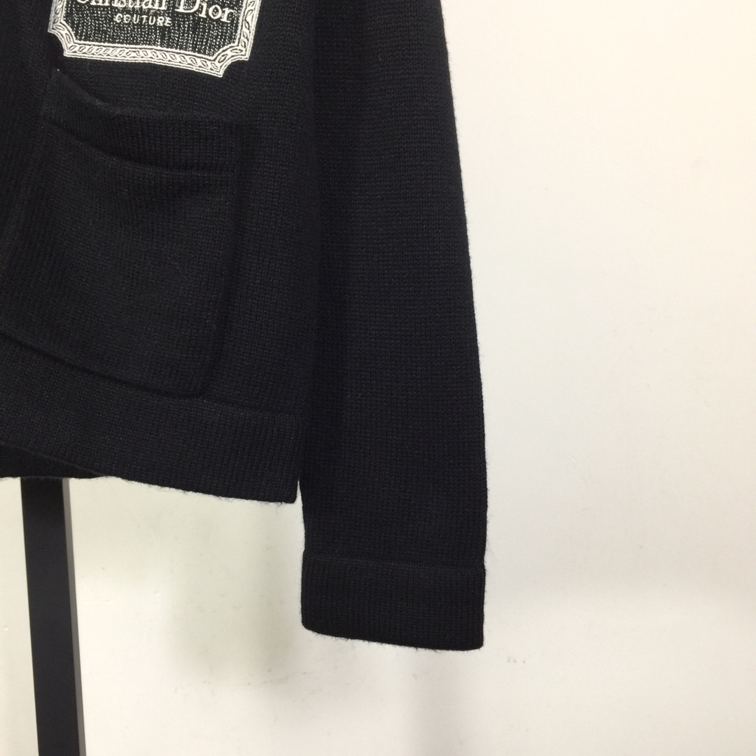 Dior Embroidered Logo Cashmere Cardigan - DesignerGu