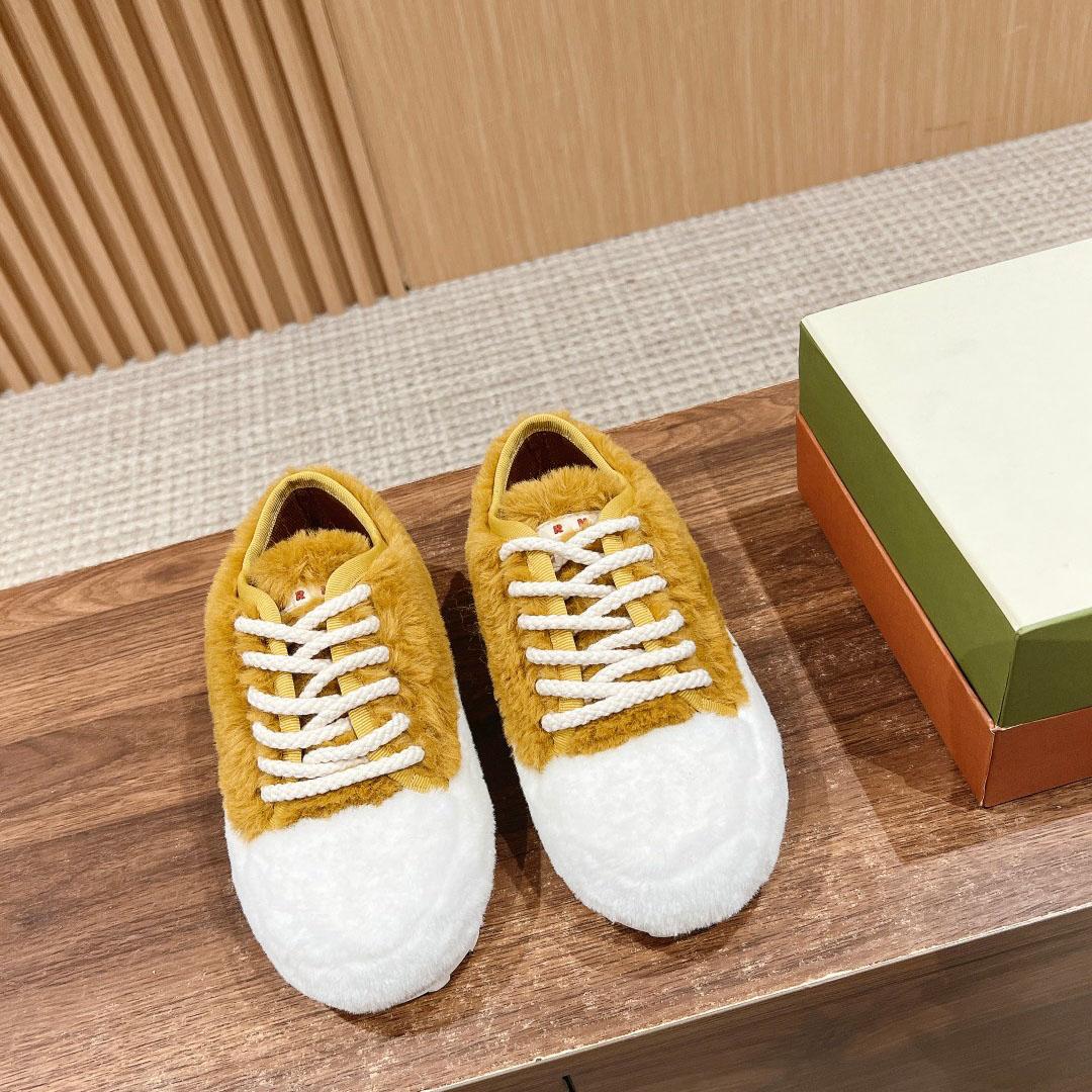 Marni Beige Teddy Tennis Sneaker - DesignerGu