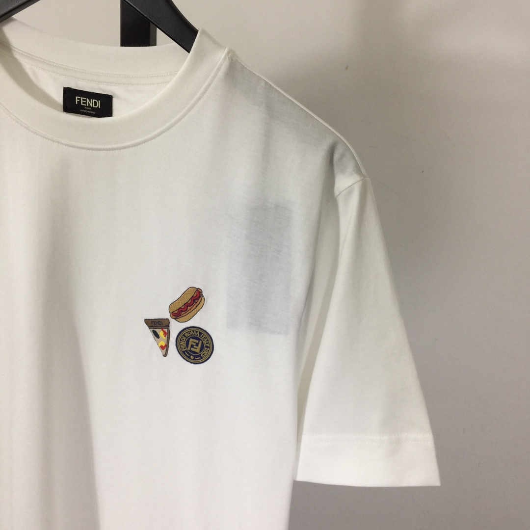 Fendi White Cotton Fendilicious T-shirt - DesignerGu