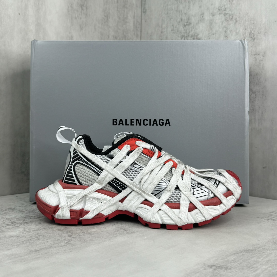 Balenciaga 3XL Extreme Lace Sneaker In Grey/red/black/white  - DesignerGu