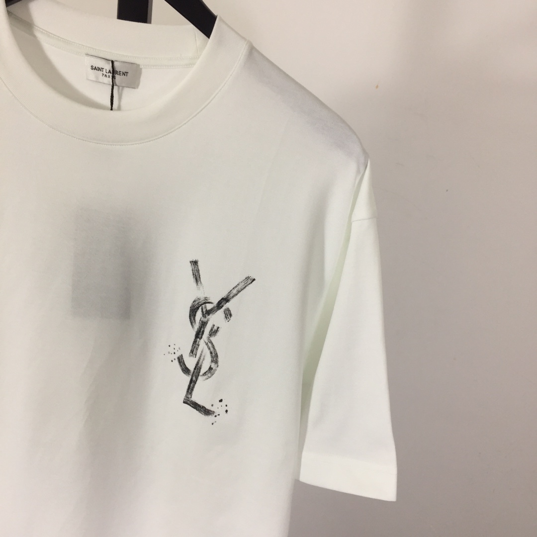 Saint Laurent Cotton-jersey T-shirt  - DesignerGu