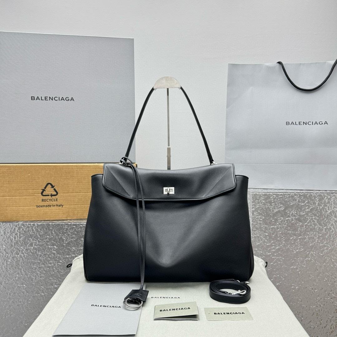 Balenciaga Rodeo Large Handbag In Black - DesignerGu