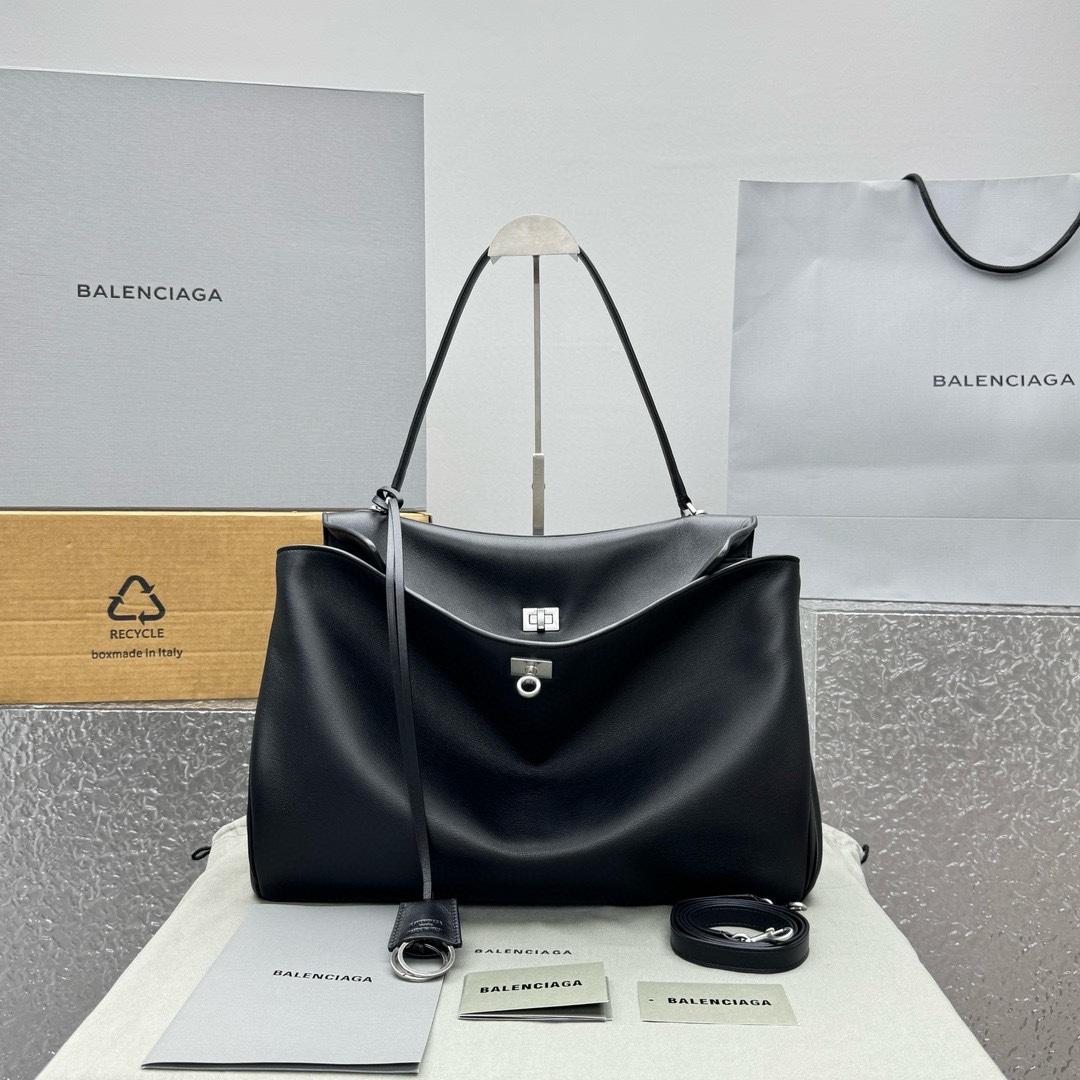 Balenciaga Rodeo Large Handbag In Black - DesignerGu