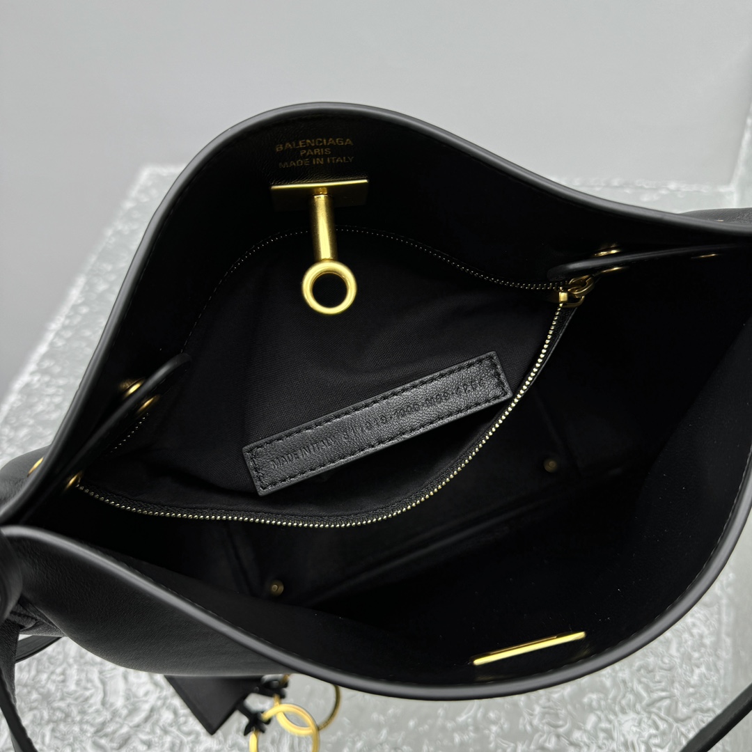 Balenciaga Bel Air Small Hobo Bag In Black  - DesignerGu