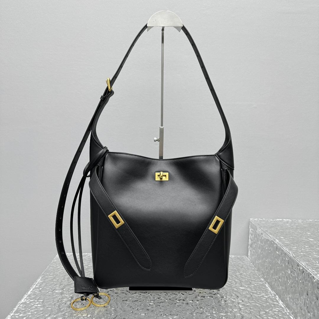 Balenciaga Bel Air Small Hobo Bag In Black  - DesignerGu