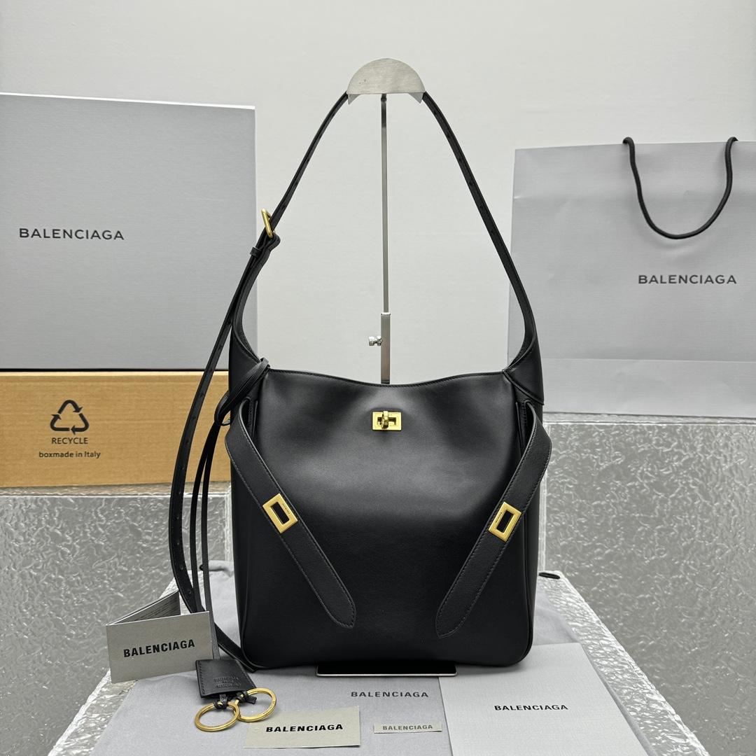 Balenciaga Bel Air Small Hobo Bag In Black  - DesignerGu