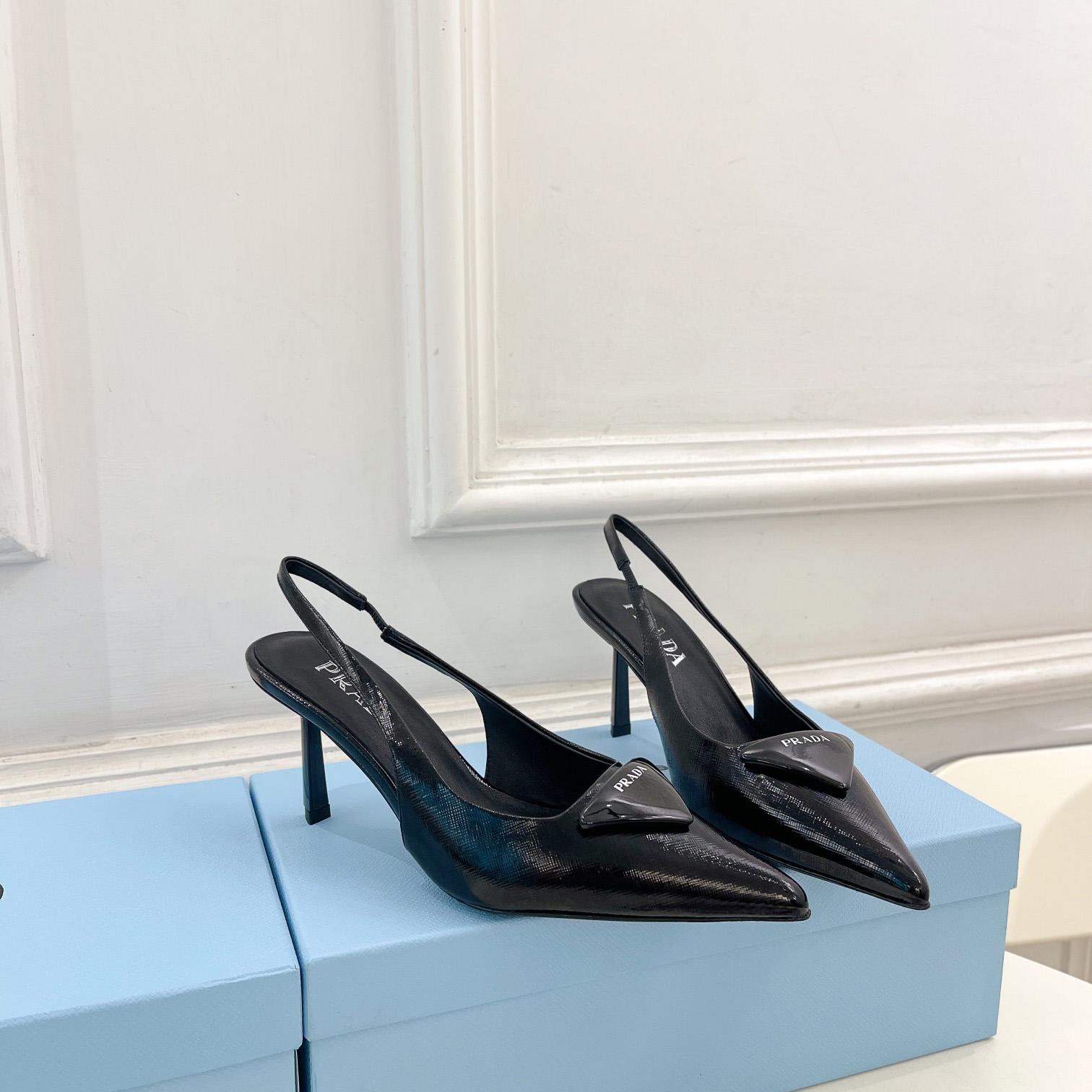 Prada Leather Slingback Pumps - DesignerGu