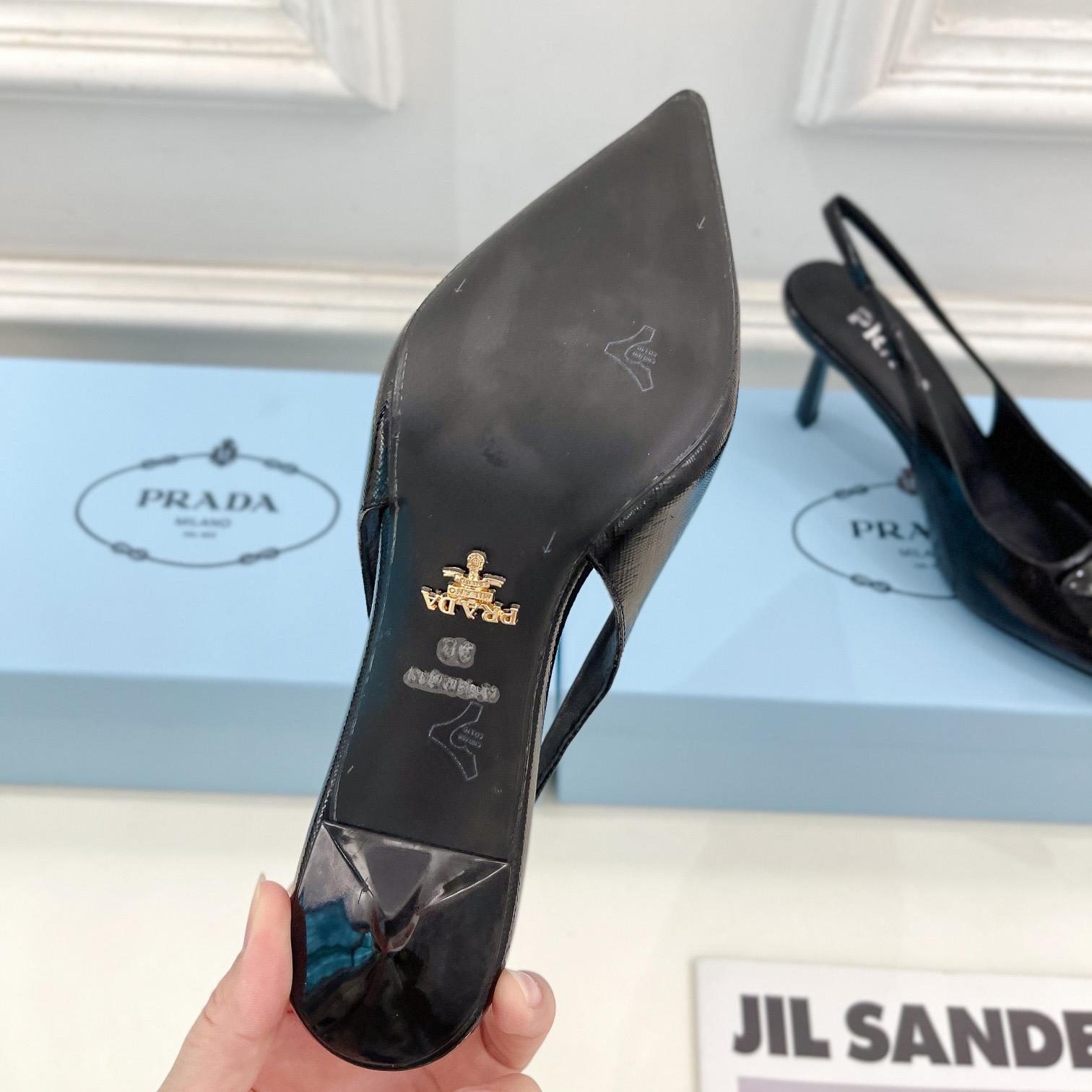 Prada Leather Slingback Pumps - DesignerGu