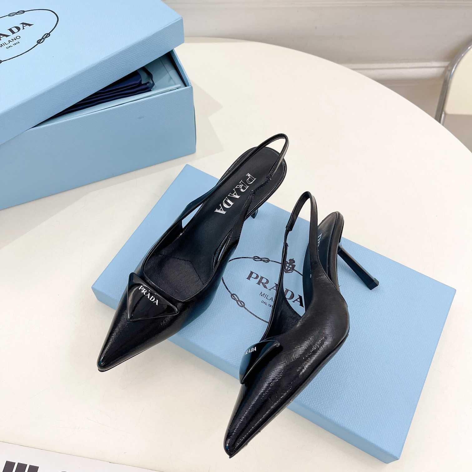 Prada Leather Slingback Pumps - DesignerGu