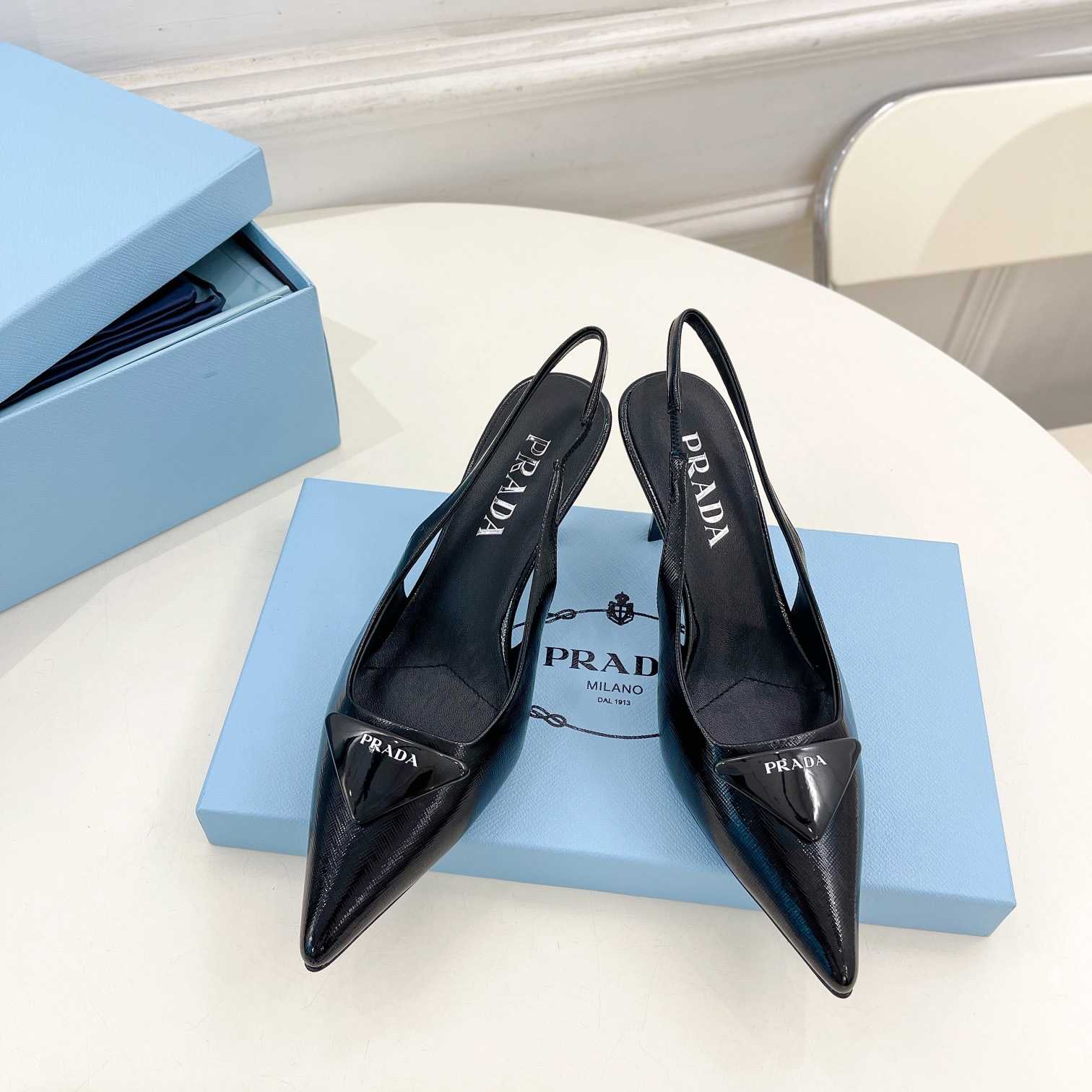 Prada Leather Slingback Pumps - DesignerGu