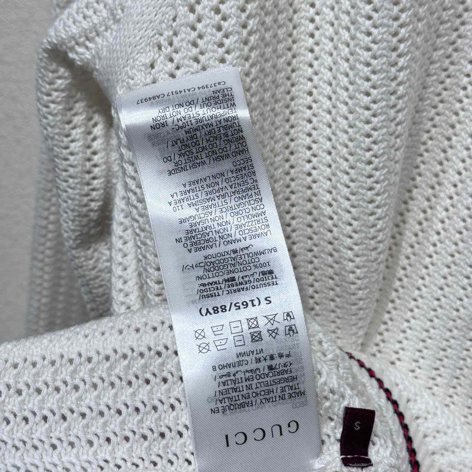 Gucci Ajour Cotton Knit Cardigan With Web - DesignerGu