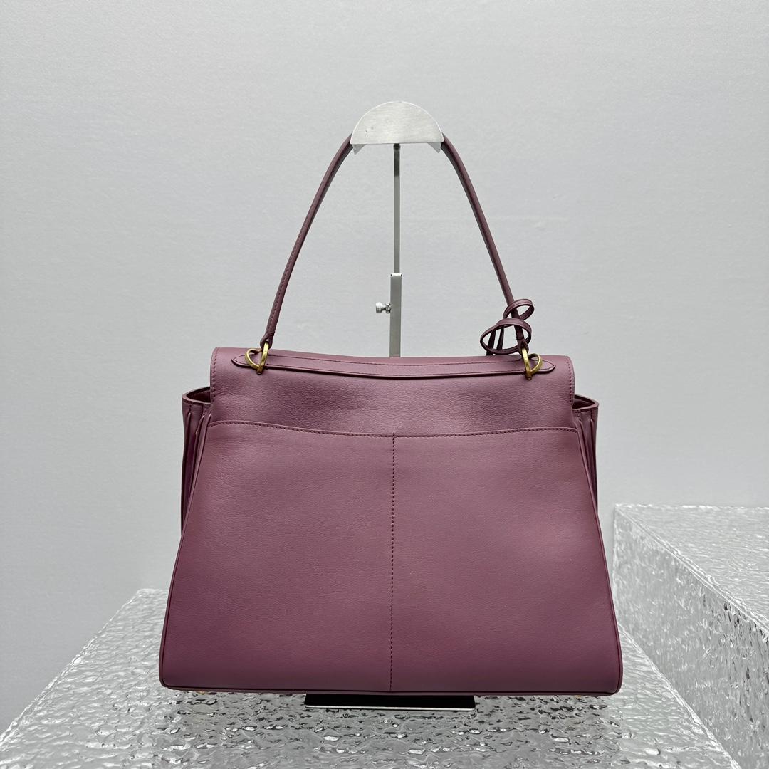 Balenciaga Rodeo Medium Handbag In Burgundy - DesignerGu