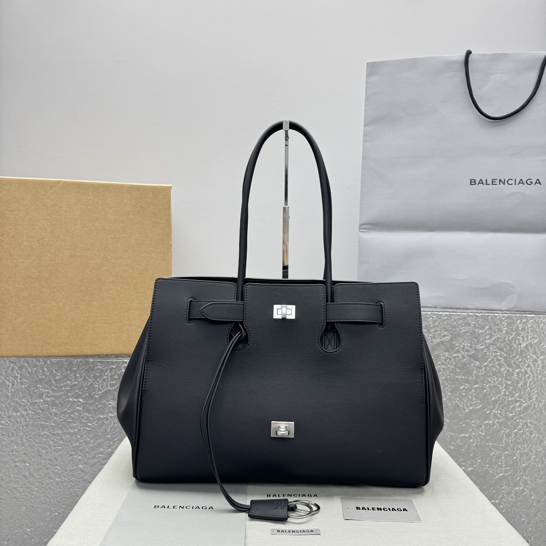 Balenciaga Bel Air Medium Carry All Bag In Black  - DesignerGu