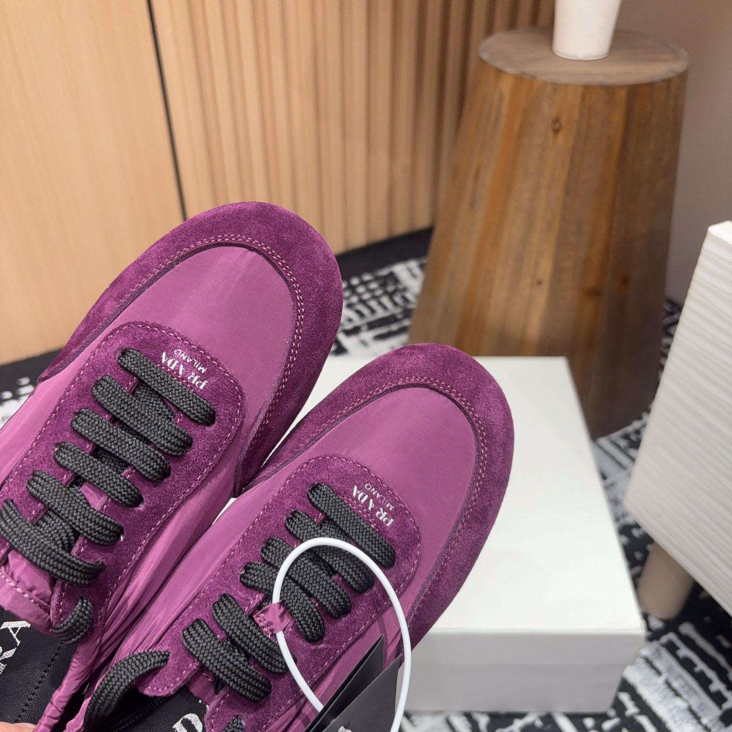 Prada Collapse Re-Nylon And Suede Sneakers - DesignerGu