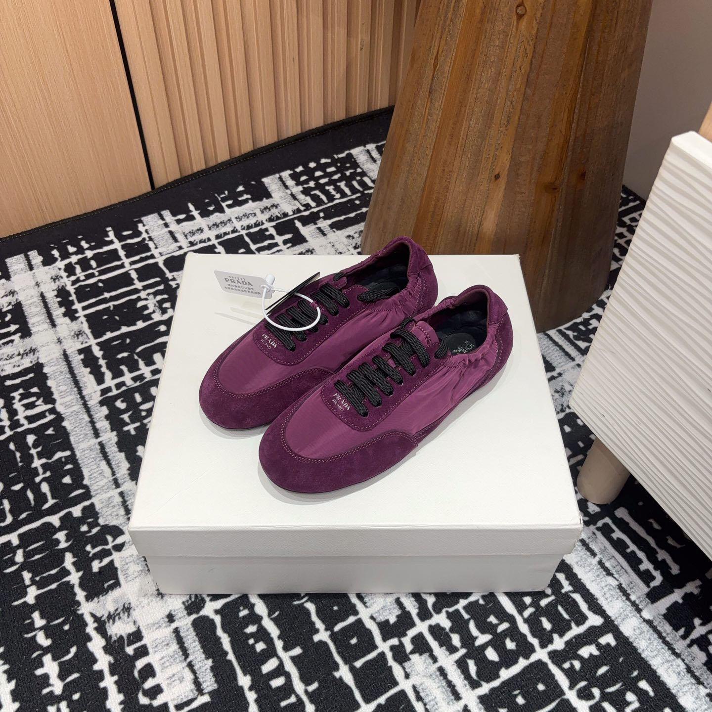 Prada Collapse Re-Nylon And Suede Sneakers - DesignerGu